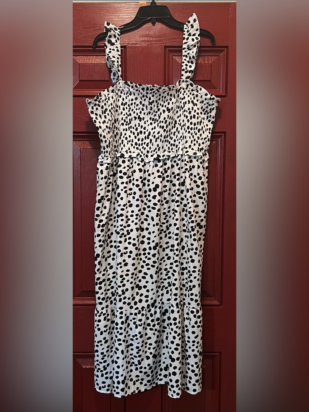 Women’s Black and White Polka Dot Midi Sundress